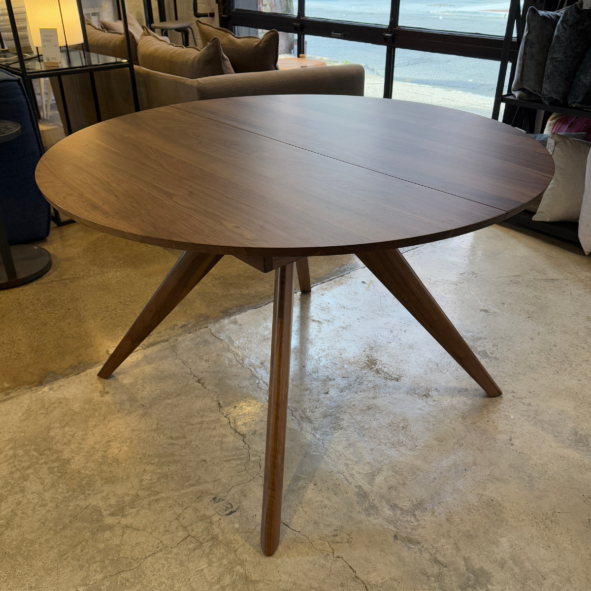 Catalina 48" Round Extension Dining Table in Natural Walnut by Copeland