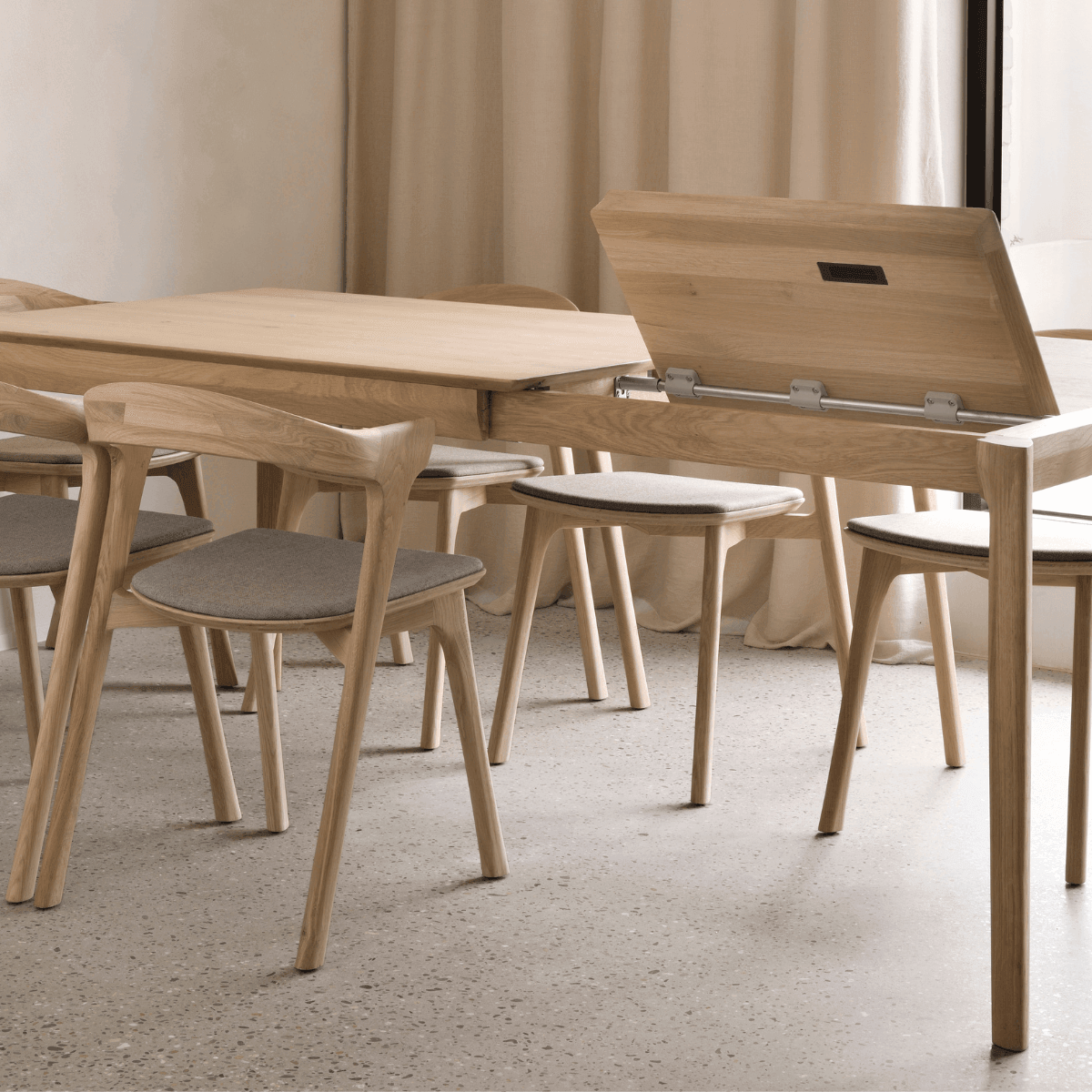 Bok Extension Dining Table (71") in Varnished Oak