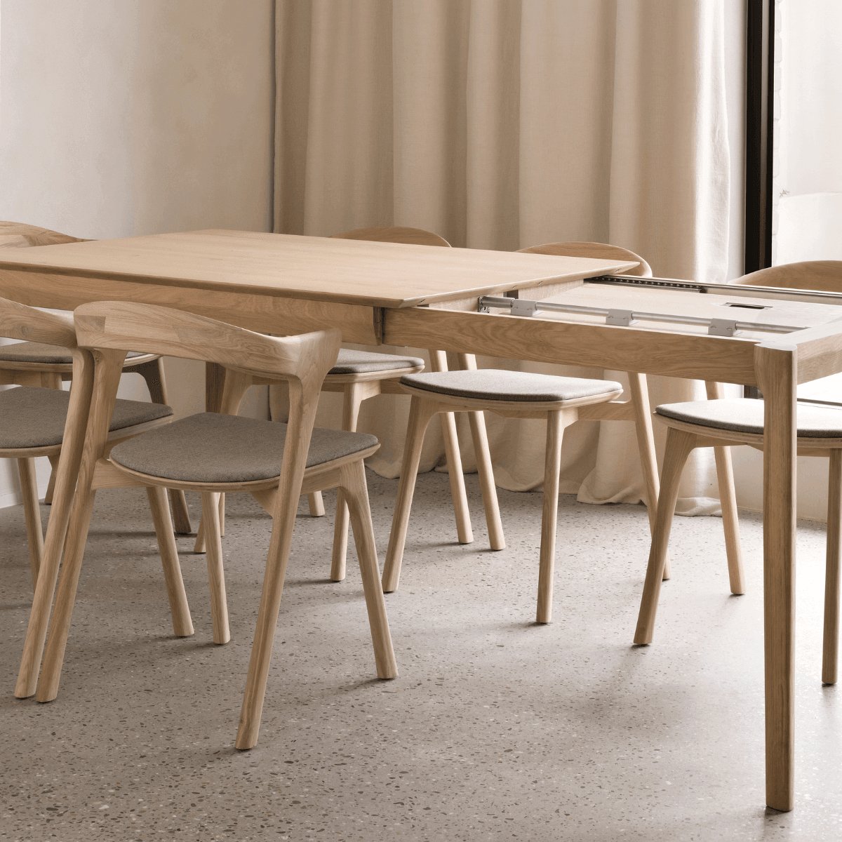 Bok Extension Dining Table (71") in Oiled Oak